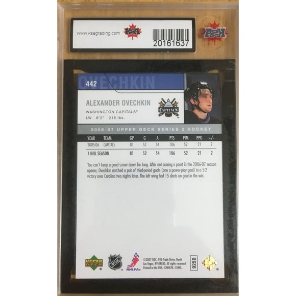 2006-07 Upper Deck #442 Alex Ovechkin KSA 10 Gem Mint Condition - Picture 4 of 6